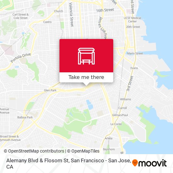 Alemany Blvd & Flosom St map