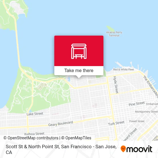 Scott St & North Point St map