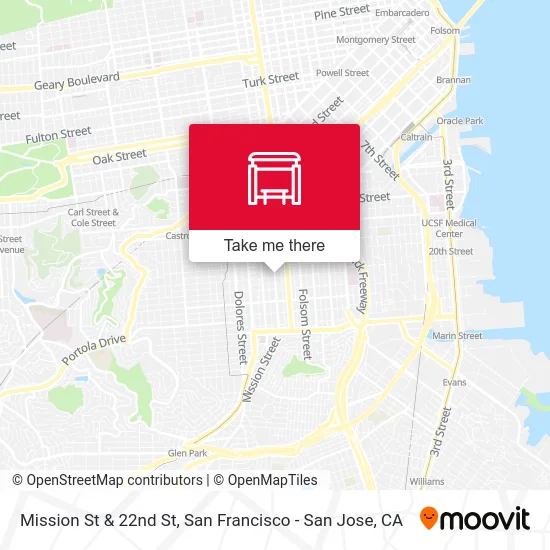 Mission St & 22nd St map