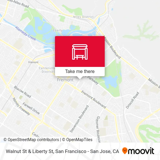 Walnut St & Liberty St map