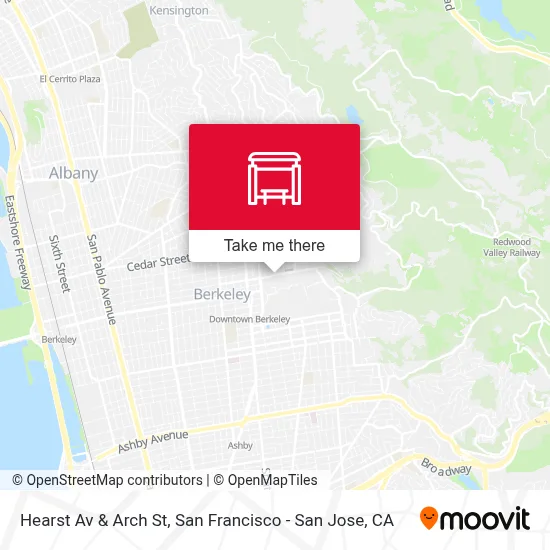 Hearst Av & Arch St map
