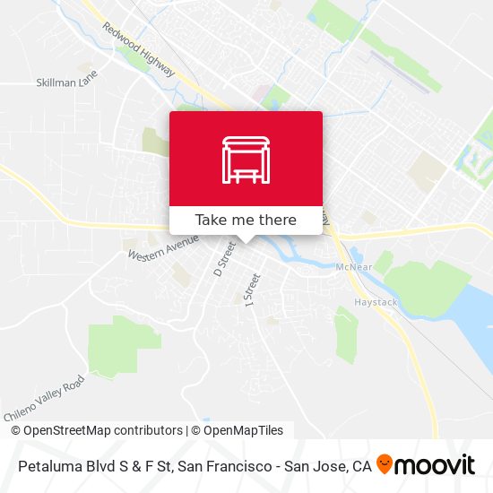 Petaluma Blvd S & F St map