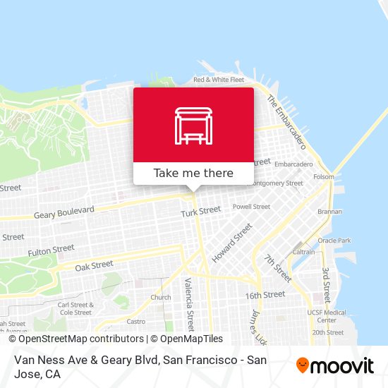 Van Ness Ave & Geary Blvd map