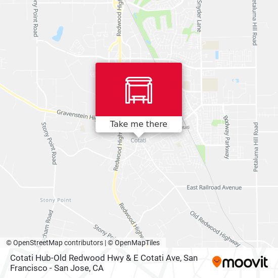 Mapa de Cotati Hub-Old Redwood Hwy & E Cotati Ave