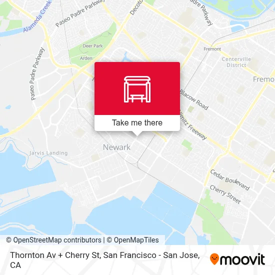 Thornton Av + Cherry St map