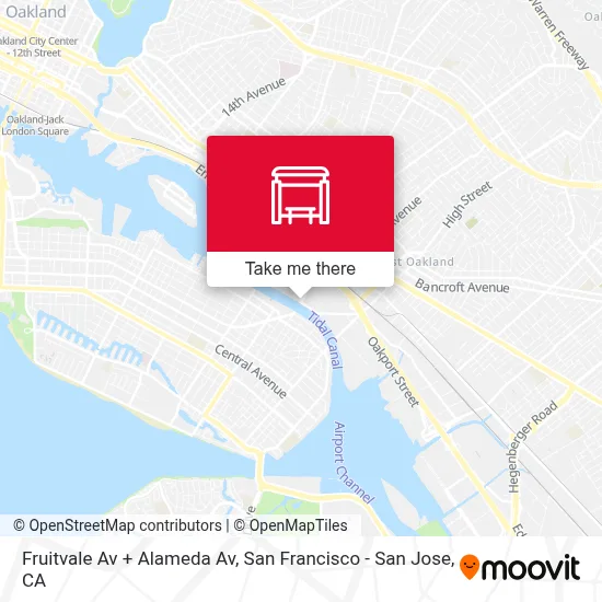 Fruitvale Av + Alameda Av map