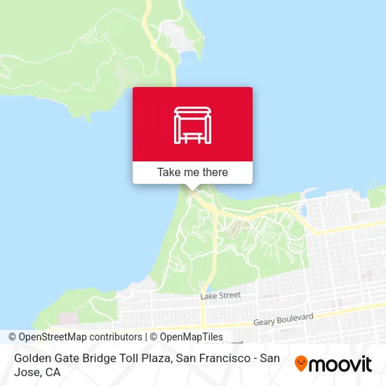 Golden Gate Bridge Toll Plaza map