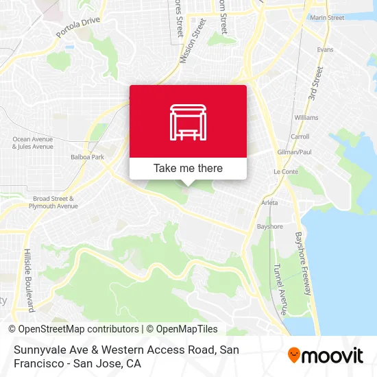 Sunnyvale Ave & Western Access Road map