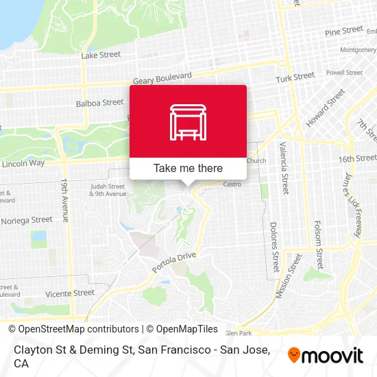 Clayton St & Deming St map