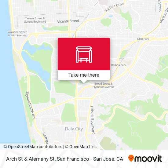 Mapa de Arch St & Alemany St