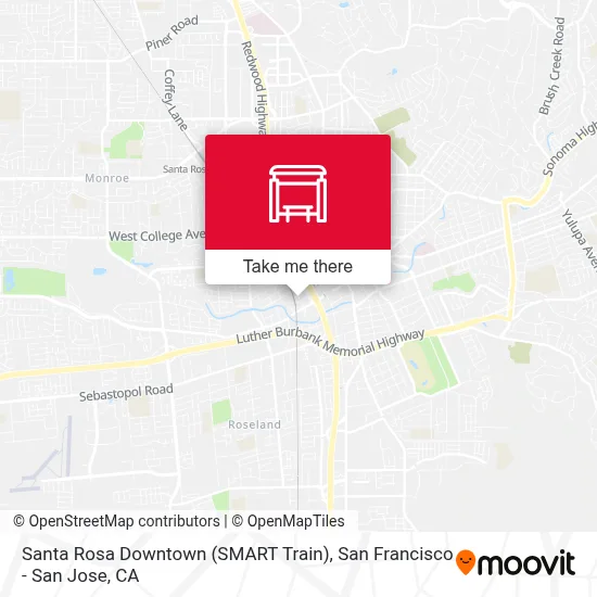 Santa Rosa Downtown (SMART Train) map
