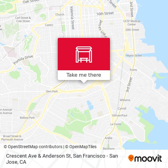 Crescent Ave & Anderson St map
