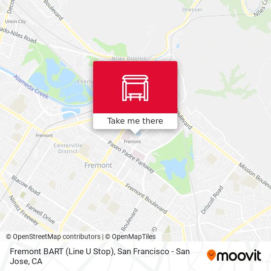 Mapa de Fremont BART (Line U Stop)