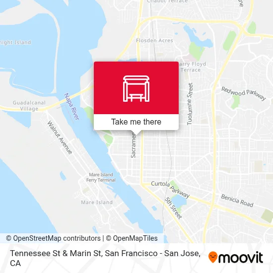 Tennessee St & Marin St map