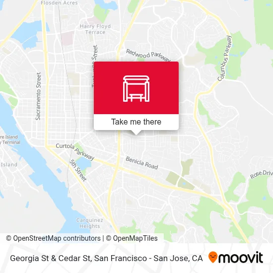 Georgia St & Cedar St map