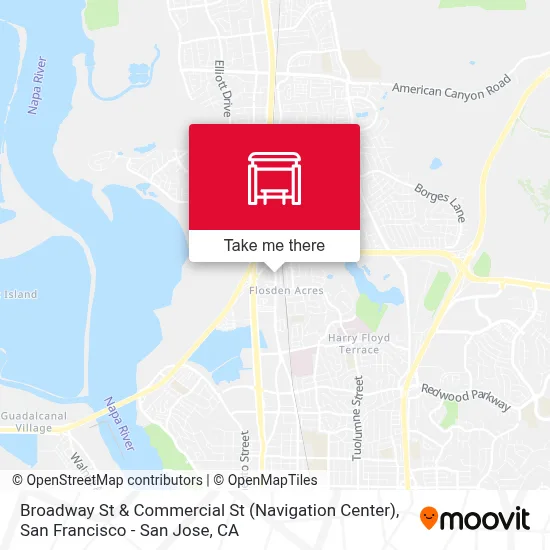 Broadway St & Commercial St (Navigation Center) map