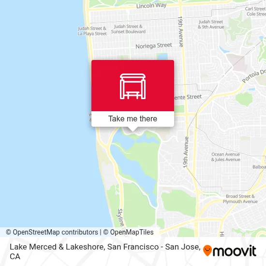 Lake Merced & Lakeshore map