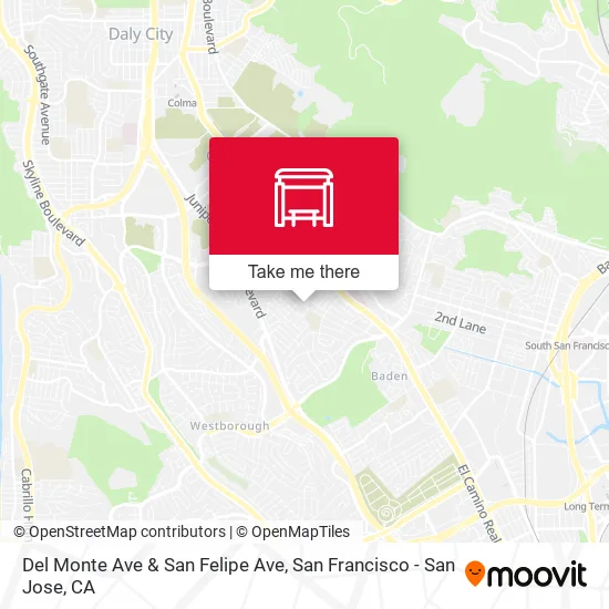 Del Monte Ave & San Felipe Ave map