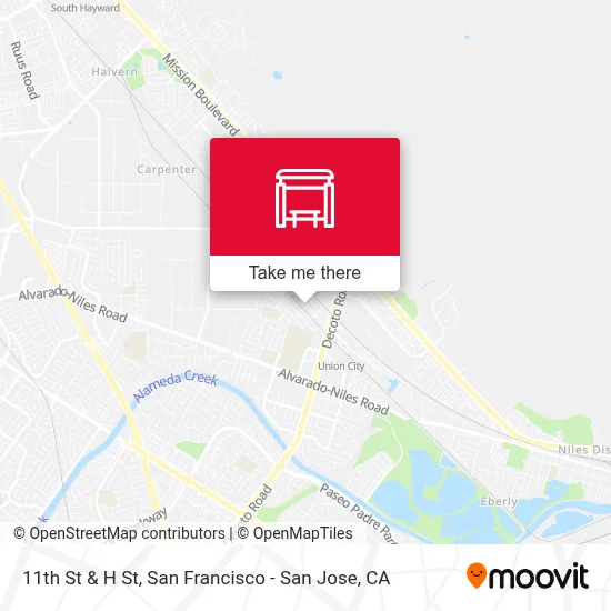 11th St & H St map