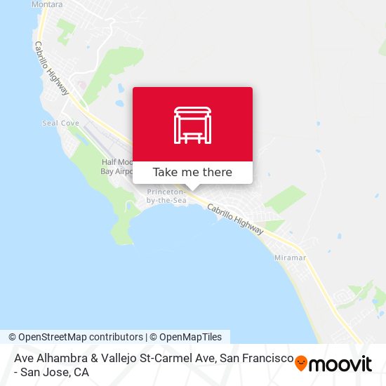 Ave Alhambra & Vallejo St-Carmel Ave map