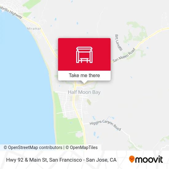 Hwy 92 & Main St map