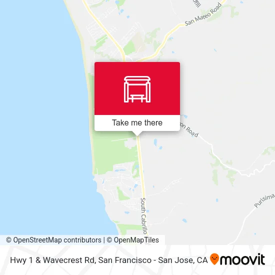 Hwy 1 & Wavecrest Rd map