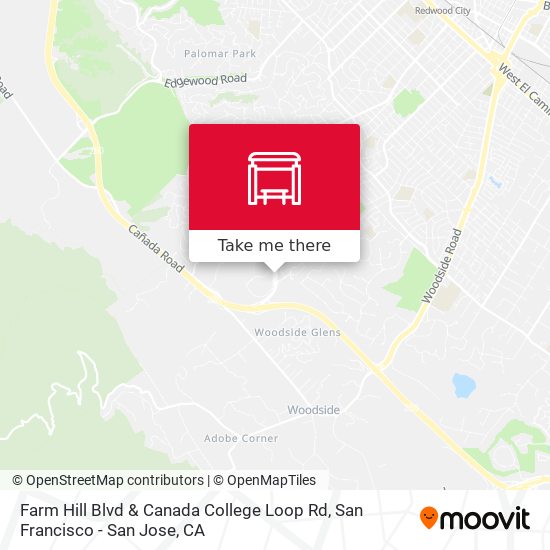 Mapa de Farm Hill Blvd & Canada College Loop Rd