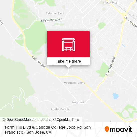 Farm Hill Blvd & Canada College Loop Rd map