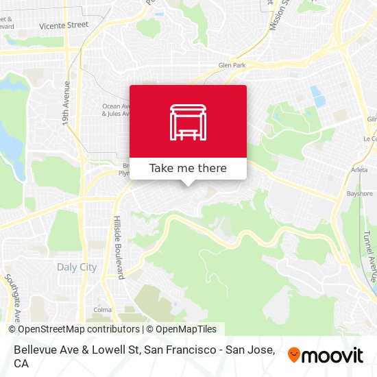 Bellevue Ave & Lowell St map