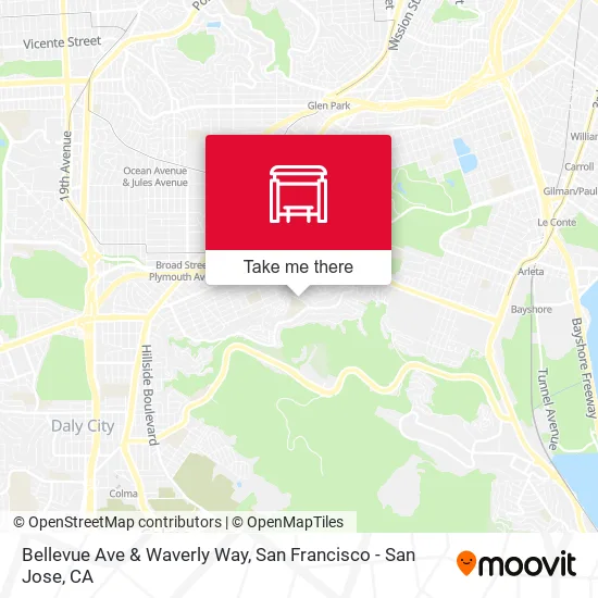 Bellevue Ave & Waverly Way map