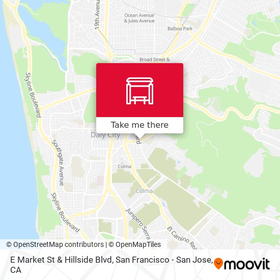 Mapa de E Market St & Hillside Blvd