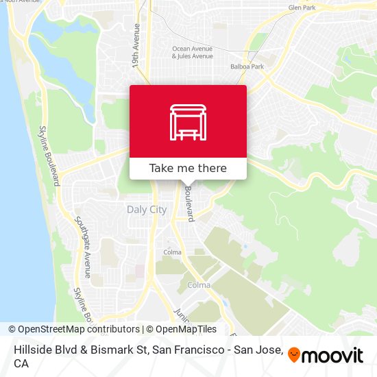 Hillside Blvd & Bismark St map