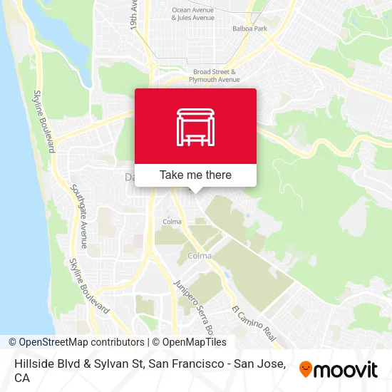 Mapa de Hillside Blvd & Sylvan St