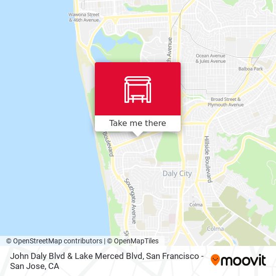 Mapa de John Daly Blvd & Lake Merced Blvd