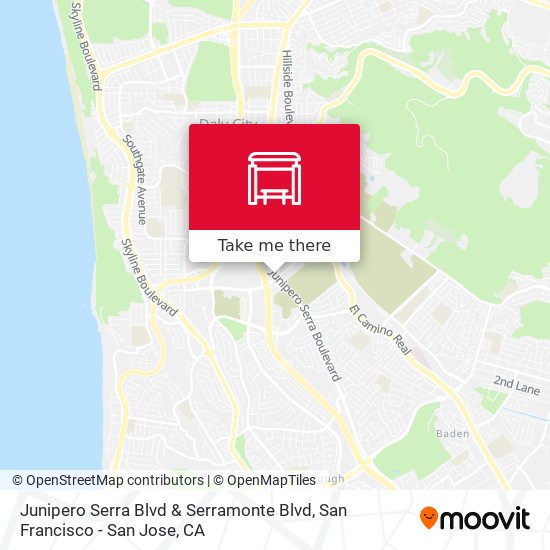 Junipero Serra Blvd & Serramonte Blvd map