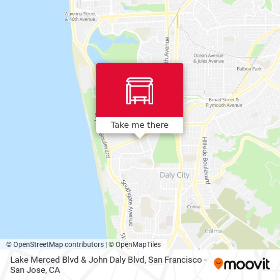 Lake Merced Blvd & John Daly Blvd map