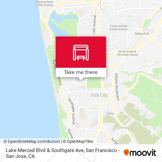 Mapa de Lake Merced Blvd & Southgate Ave