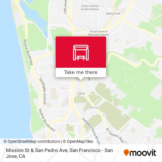 Mission St & San Pedro Ave map