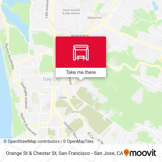 Orange St & Chester St map