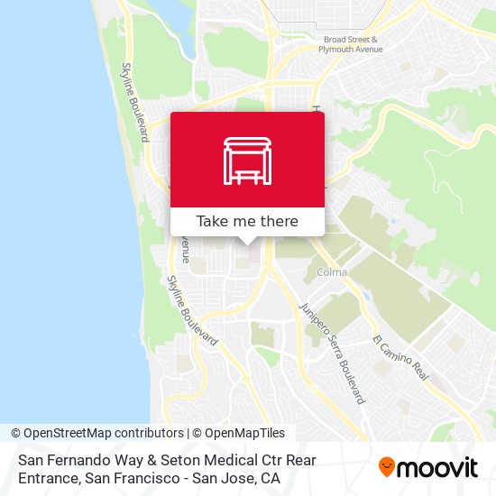 San Fernando Way & Seton Medical Ctr Rear Entrance map