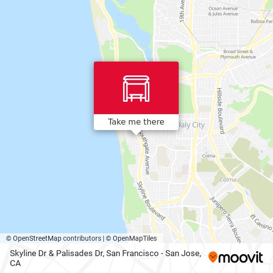 Skyline Dr & Palisades Dr map