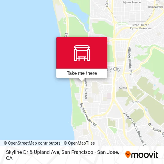 Skyline Dr & Upland Ave map