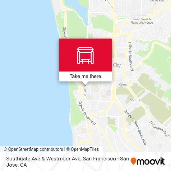 Southgate Ave & Westmoor Ave map