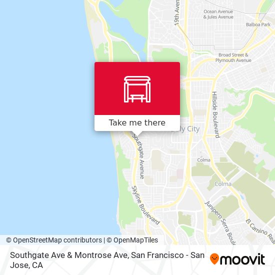 Southgate Ave & Montrose Ave map