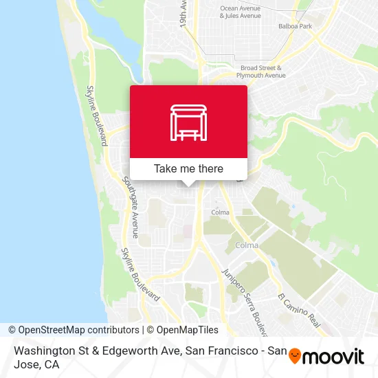 Washington St & Edgeworth Ave map