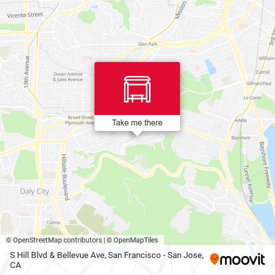 S Hill Blvd & Bellevue Ave map