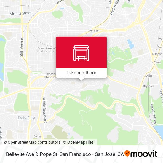 Bellevue Ave & Pope St map