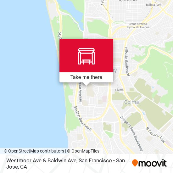 Westmoor Ave & Baldwin Ave map