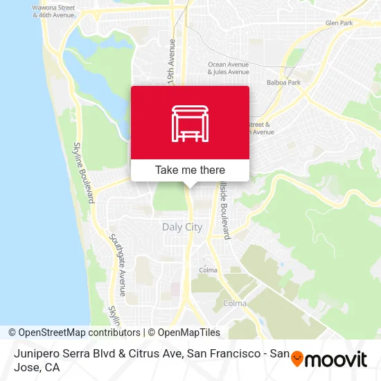 Junipero Serra Blvd & Citrus Ave map