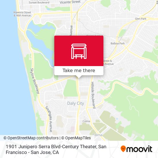 Mapa de 1901 Junipero Serra Blvd-Century Theater